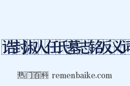 诰封淑人任氏墓志铭反义词是什么意思的图片